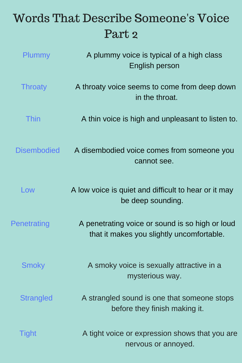 creative writing description of voice